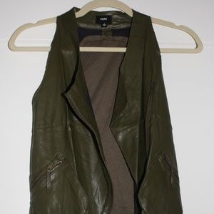 Fate Olive Green Leather Vest